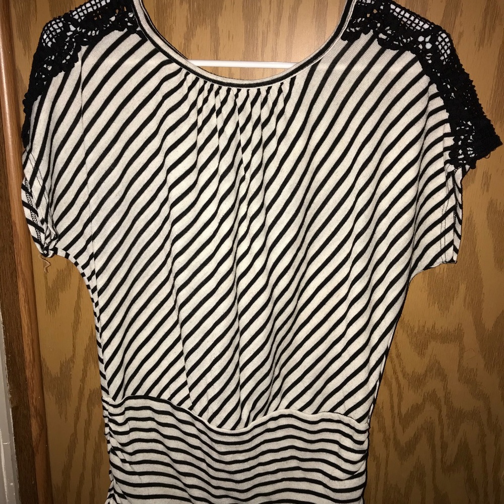black & white shirt